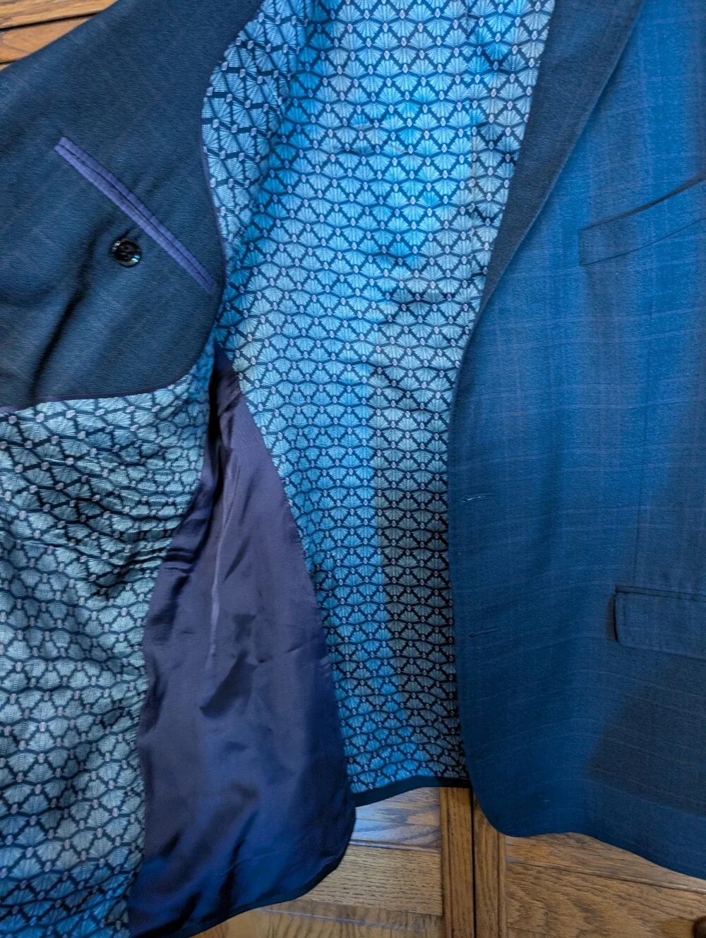 Ted Baker navy blue 2 Pc plaid suit 2button single-breasted jacket & Pants 39R